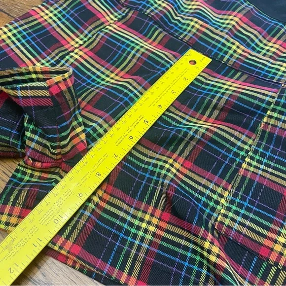 Hot Topic Rainbow Grid Utility Shortalls S - Picture 11 of 16